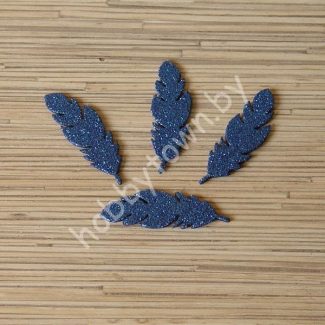 Патч-вырубка Перо 55x16 мм (цв.синий) 1шт.