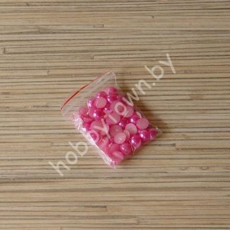 Полубусины под жемчуг 8 мм (цв. фуксия 107) 50 шт.