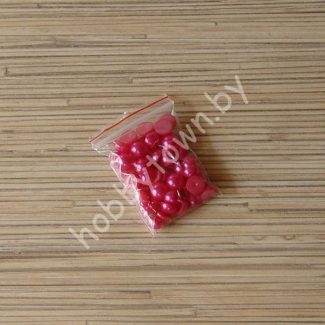 Полубусины под жемчуг 8 мм (цв. фуксия 514) 50 шт.