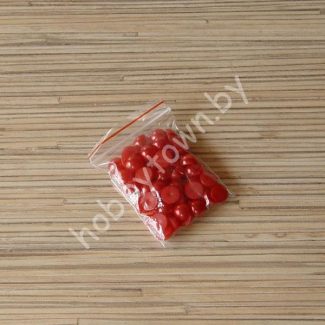 Полубусины под жемчуг 8 мм (цв. красный 525) 50 шт.