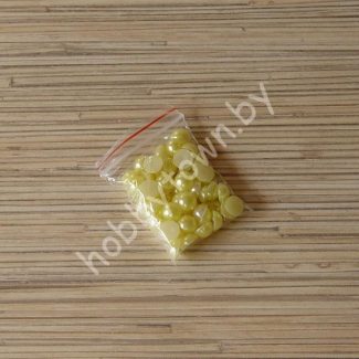 Полубусины под жемчуг 8 мм (цв. лимонный 94) 50 шт.