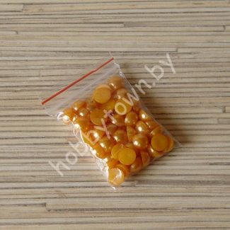 Полубусины под жемчуг 8 мм (цв. оранжевый 513) 50 шт.