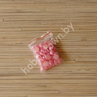 Полубусины под жемчуг 8 мм (цв. розовый 96) 50 шт.