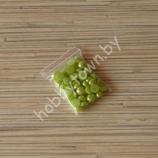 Полубусины под жемчуг 8 мм (цв. салатовый) 50 шт.
