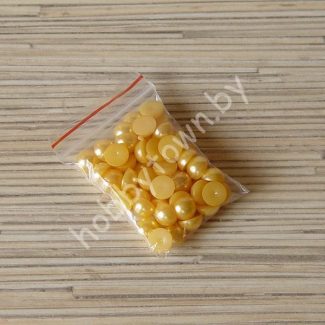 Полубусины под жемчуг 8 мм (цв. св-оранжевый) 50 шт.