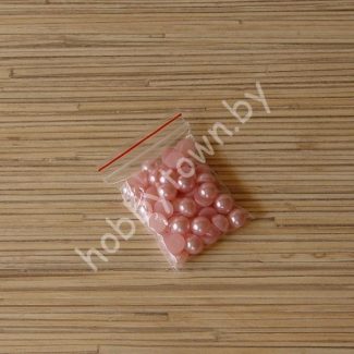 Полубусины под жемчуг 8 мм (цв. св-розовый 95) 50 шт.