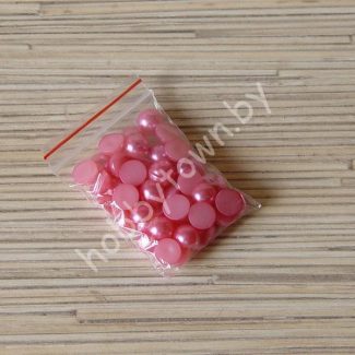 Полубусины под жемчуг 8 мм (цв. т-розовый 102) 50 шт.