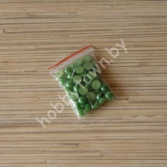 Полубусины под жемчуг 8 мм (цв. зелёный 539) 50 шт.