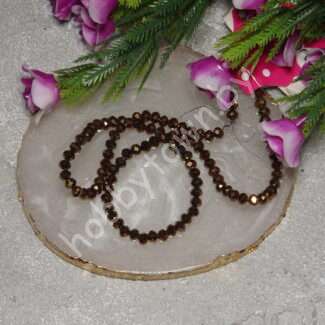 Бусины стеклянные Rondelle, металлик 4 мм (цв.коричневый 202) 10 шт.