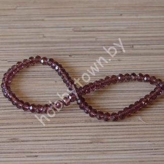 Бусины стеклянные Rondelle, 6 мм (цв.сливовый 126) 10 шт.