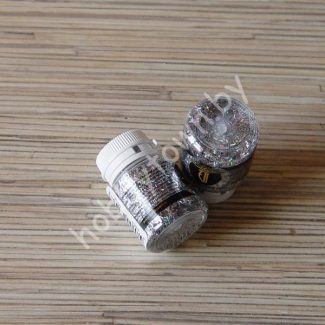 Декоративные блестки LuxGlitter, 20мл (цв. голографическое серебро палочки 0,2х1,5 мм)