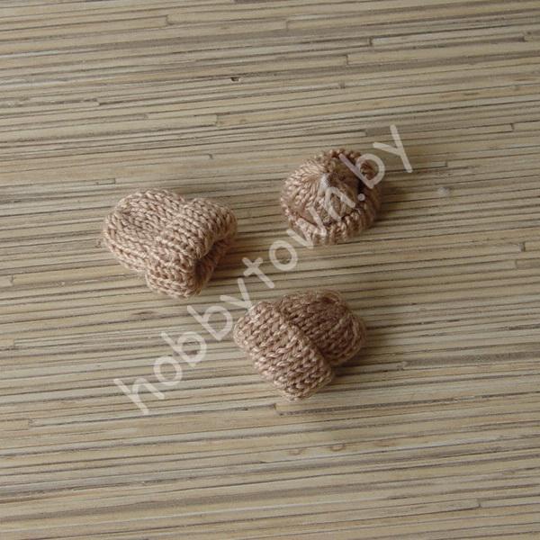 Фурнитура Шапочка вязаная 35x35 мм (цв.св-коричневый) 1шт.