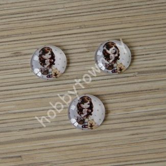 Кабошон Девочка-2, 25 мм (стекло) 1шт.