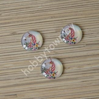 Кабошон Единорог, 25 мм (стекло) 1шт.