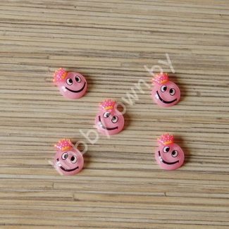 Кабошон Смайлик с короной 16мм (цв. св-розовый) 1 шт.