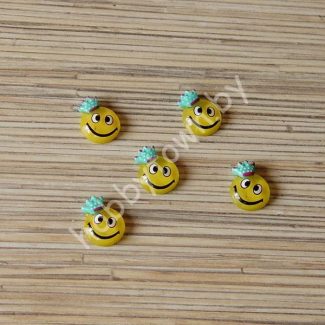 Кабошон Смайлик с короной 16мм (цв. жёлтый) 1 шт.