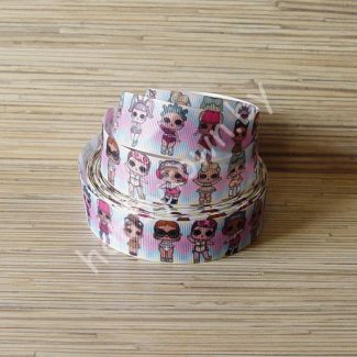 Лента репсовая 2,5 см Куколки (цв. 11) 1м