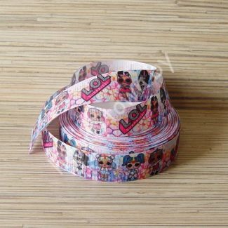 Лента репсовая 2,5 см Куколки (цв. 9) 1м