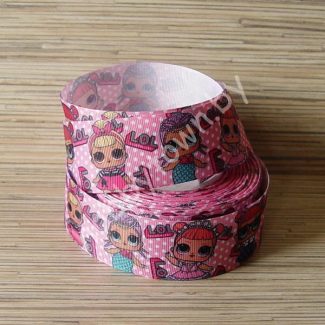 Лента репсовая 40 мм Куколки (цв. 2) 1м