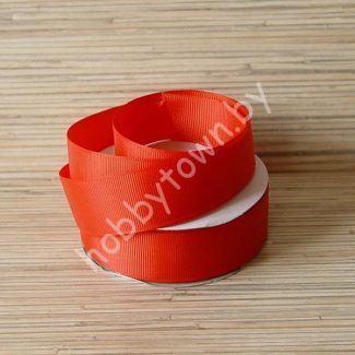Лента репсовая, ширина 25мм, (цв.красный 26) 1 метр