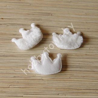 Патч меховой Корона 5,5x4,5 см (цв. белый) 1шт.