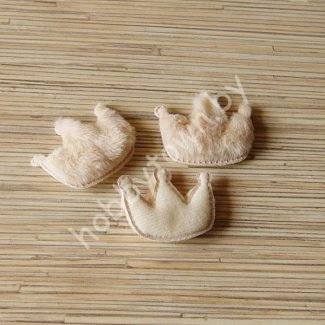 Патч меховой Корона 5,5x4,5 см (цв. бежевый) 1шт.