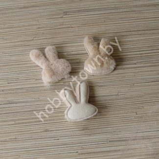 Патч меховой Зайка 4,2x6,0 см (цв. бежевый) 1шт.