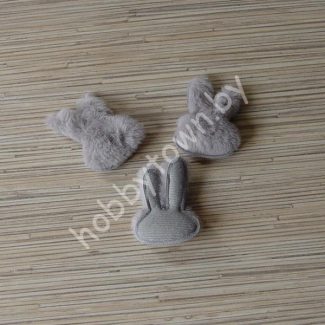 Патч меховой Зайка 4,2x6,0 см (цв. серый) 1шт.