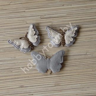 Патч тканевый Бабочка 5,0x3,5 см (цв. серый) 1шт.