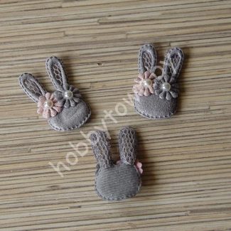 Патч тканевый Зайка 2,8x5,1 см (цв. серый) 1шт.