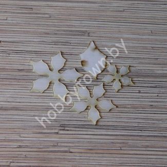 Шаблон цветка Пуансеттия ПЭТ 0,7 мм 6x5 см 4шт.