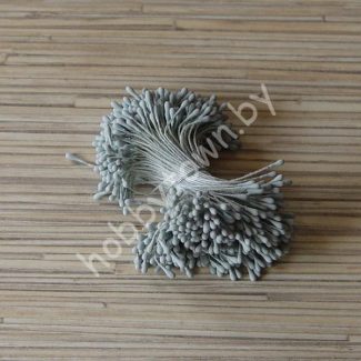 Тычинки матовые 2 мм (цв. серо-голубой) 60 шт.