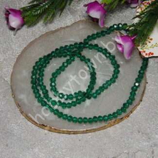 Бусины стеклянные Rondelle, 4 мм (цв.изумрудный 101) 10 шт.