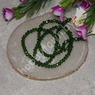 Бусины стеклянные Rondelle, 4 мм (цв.зелёный 104) 10 шт.