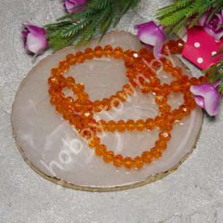 Бусины стеклянные Rondelle, 6 мм (цв.ярко-оранжевый 94) 10 шт.