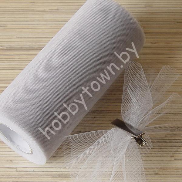 Фатин средней жёсткости, ширина 15 см (цв. серый) 1 метр