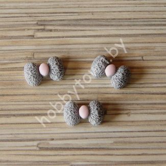 Кабошон Бантик 20 мм (цв. серый) 1шт.