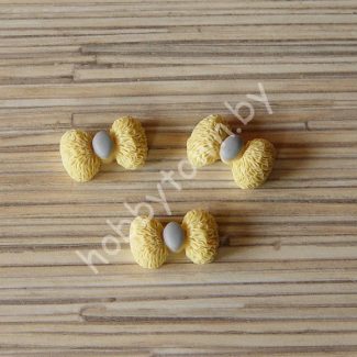 Кабошон Бантик 20 мм (цв. жёлтый) 1шт.