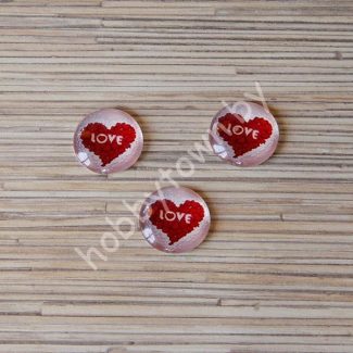 Кабошон LOVE 25 мм (стекло) 1шт.