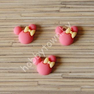 Кабошон Минни Маус матовый 23x18 мм (цв. розовый) 1шт.