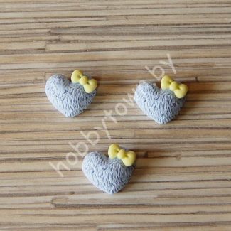 Кабошон Сердечко 20 мм (цв. голубой) 1шт.