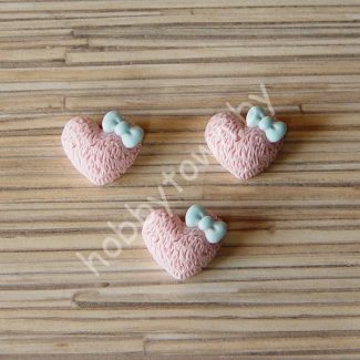 Кабошон Сердечко 20 мм (цв. розовый) 1шт.