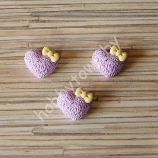 Кабошон Сердечко 20 мм (цв. сиреневый) 1шт.