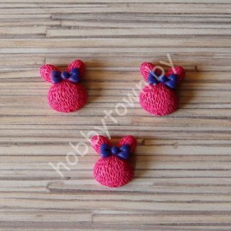 Кабошон Зайка 20 мм (цв. малиновый) 1шт.