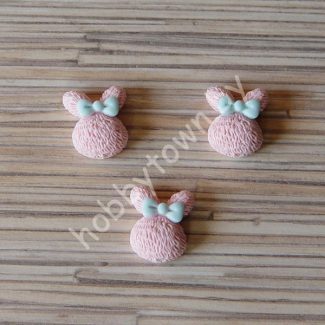 Кабошон Зайка 20 мм (цв. розовый) 1шт.