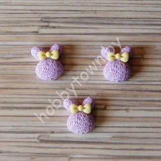 Кабошон Зайка 20 мм (цв. сиреневый) 1шт.