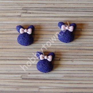 Кабошон Зайка 20 мм (цв. т-синий) 1шт.