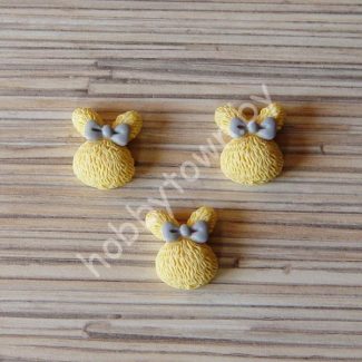 Кабошон Зайка 20 мм (цв. жёлтый) 1шт.