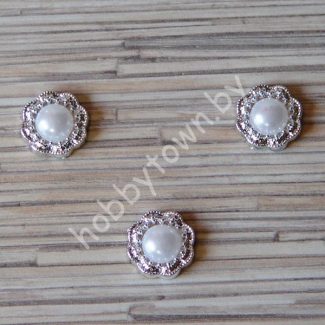 Кабошон флоризель пластик 18 мм (цв.серебро) 1шт.