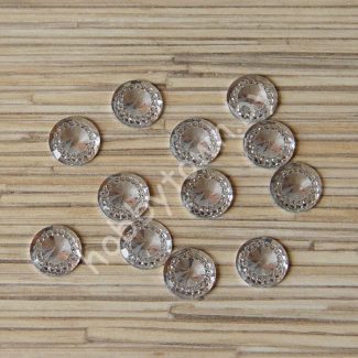 Кабошон- серединка с гранями пластик 14 мм (цв.прозрачный) 1шт.